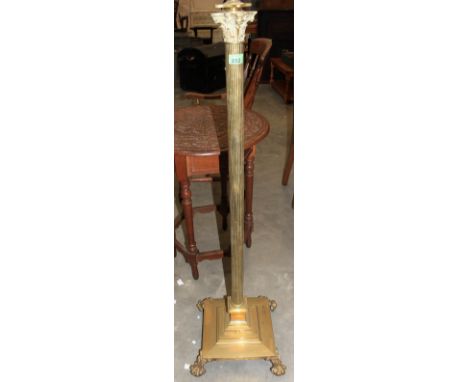 	A brass lamp standard