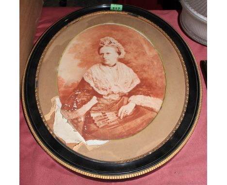 	A portrait print on glass of Miss Morley D. Sampson, great granddaughter of Admiral Stokes the hydrographer and friend of th