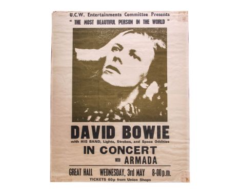 A Rare David Bowie 1972 Concert Poster - 'David Bowie with His Band, Lights, Strobes and Space Oddities - "The Most Beautiful