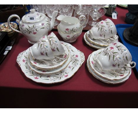 A Royal Standard 'Fancy Free' Six Setting Tea Set, complete with teapot, jug and sugar bowl.