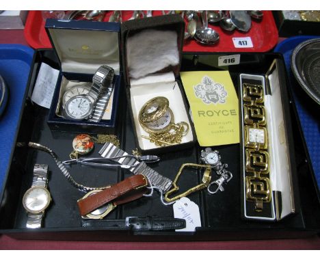 Assorted Ladies and Gent's Wristwatches, including Timex, Limit, Summit half hunter style pocketwatch, keyring watch, Royce p