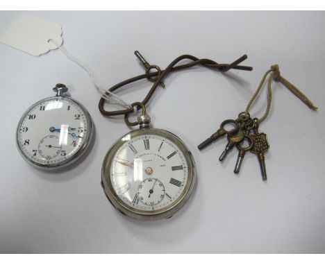 James Reid & Co Coventry; A Continental Cased Openface Pocketwatch, the signed dial with Roman numerals and seconds subsidiar