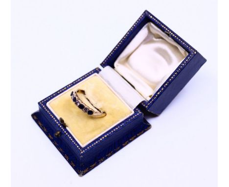 A sapphire and diamond ring, weight 1.85g approx. size: (R) 