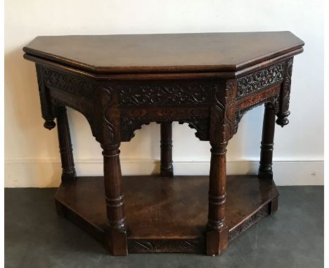 An 17th cent in part oak card table