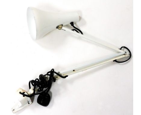 A wall mounted Anglepoise lamp, model 90, with white enamel paint. 