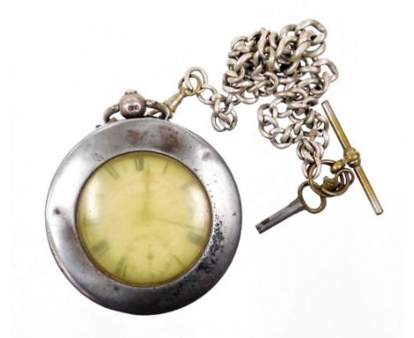 An Edward VII silver gentleman's pocket watch, open faced, key wind, the express English lever, JG Grey of Sheffield, white e