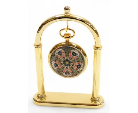 A Royal Crown Derby millennium hunter pocket watch and stand, commissioned by Goviers of Sidmouth in a limited edition of 200