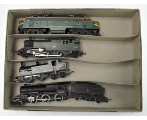 Three Triang 00 gauge locomotives, comprising a double ended locomotive with twin pantographs, R257, No 7503, a 2-6-0 locomot
