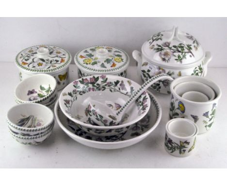 A collection of Portmeirion china, printed with the Botanic Garden pattern designed by Susan Williams-Ellis, including: a two