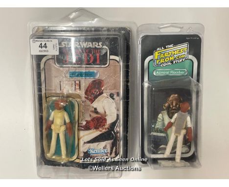 Star Wars Return of the Jedi vintage Admiral Ackbar 3 3/4" figure, Kenner 1983, still in its bubble on a 77 back card but the