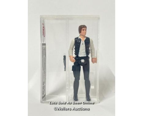 Star Wars vintage Han Solo (small head) 3 3/4" figure, HK, 1977, UKG graded 80% figure 80 paint 80. 