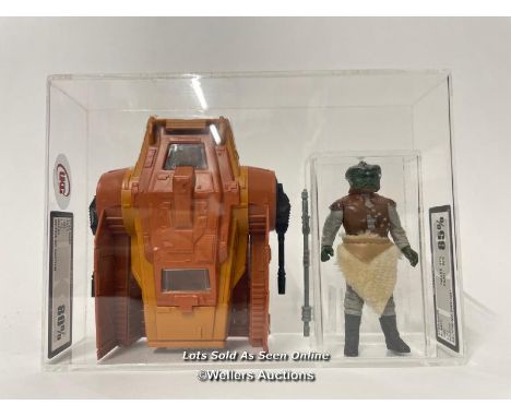 Star Wars vintage AST-5 mini rig, Macau, 1983, UKG graded 80% incased with Klaatu 3 3/4" figure, NO COO, 1983, UKG graded 85%