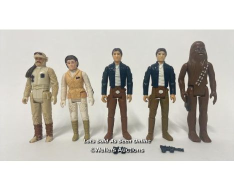 Vintage Star Wars The Empire Strikes back lot of 3 3/4" figures to include Princess Leia -Hoth HK, LFL 1980, Han Solo -Bespin