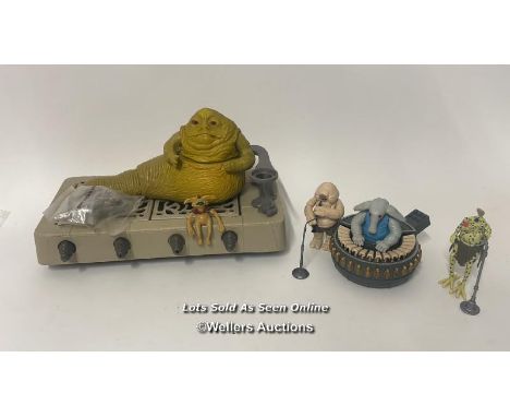 Star Wars vintage Kenner Jabba the Hutt playset, good condition, hookah pipe still sealed in bag with Sy Snootles and the Max