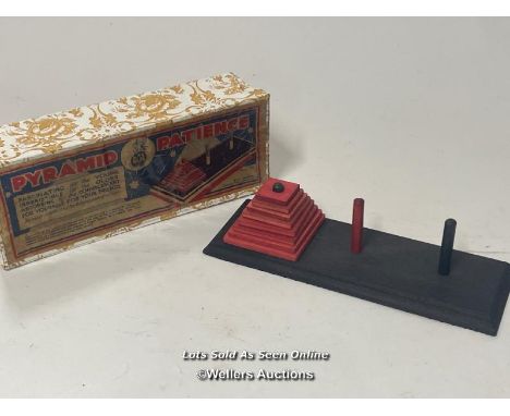 Vintage Pyramid Patience wooden game