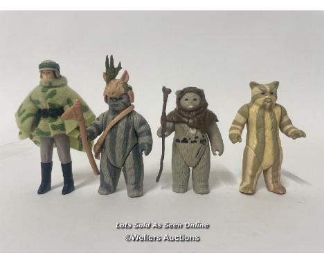 Vintage Star Wars Return of the Jedi lot including Princess Leia - Endor, LFL 1984, NO COO, without blaster, Teebo - Taiwan 1