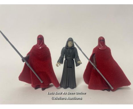 Vintage Star Wars Return of the Jedi lot including The Emperor - LFL 1984, NO COO and two Royal Guards - LFL 1983, NO COO and