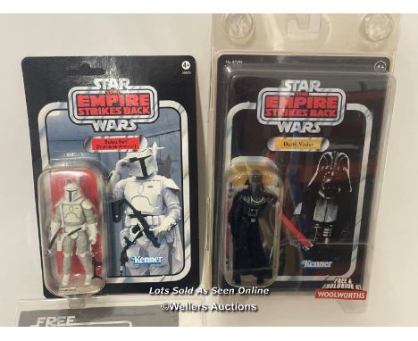 Hasbro The Vintage Collection two carded figures; Darth Vader 2006 Woolworths exclusive and Boba Fett (Prototype Armour) VC61