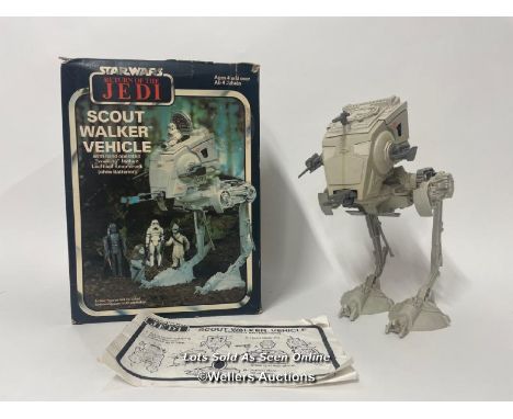 Palitoy Return of the Jedi Scout Walker in original box, Scout Walker complete, "walking" function working, with manual, some