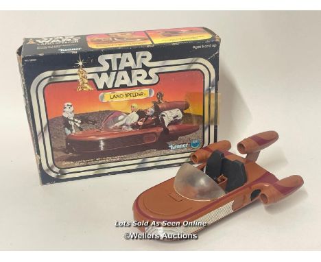 Kenner Vintage Star Wars Landspeeder, 1978 boxed, Landspeeder in good condition, windshield not clear,  "hover" function work
