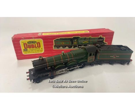 Hornby - Dublo no.2221, "Cardiff Castle, The Red Dragon " Locomotive &amp; Tender 4075, good condition, box in fair condition