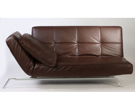 Ligne Roset 'Smala' leather sofa bed. 200cm x 110cm x 88cm.