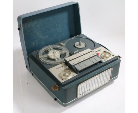 Ferguson reel to reel player/ recorder, housed in a turquoise travelling case