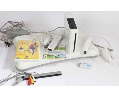 Nintendo Wii console with balance board, two controllers, Wii sports, Your Shape, Super Mario bros Wii and an HDMI cable&nbsp