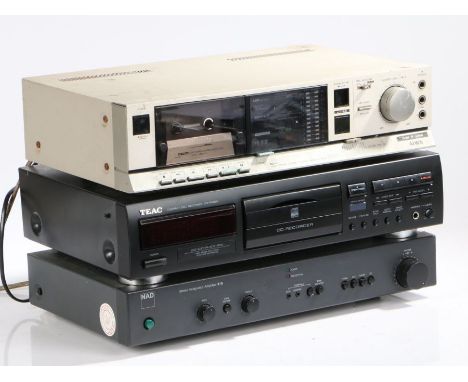 NAD 310 stereo integrated amplifier, Teac CD-RW890 cd recorder, Aiwa 3200 stereo cassette deck (3)