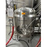 Mueller 5 BBL Stainless Steel Brite Tank - Dish Bottom, Glycol Jacketed, Mandoor, Z | Rig Fee $400