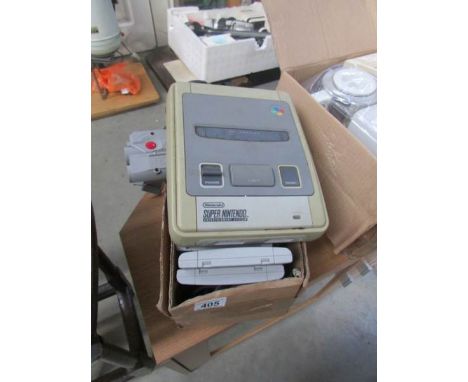A Super Nintendo console, games etc
