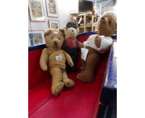 3 vintage teddy bears