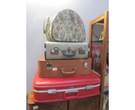 4 suitcases including vintage