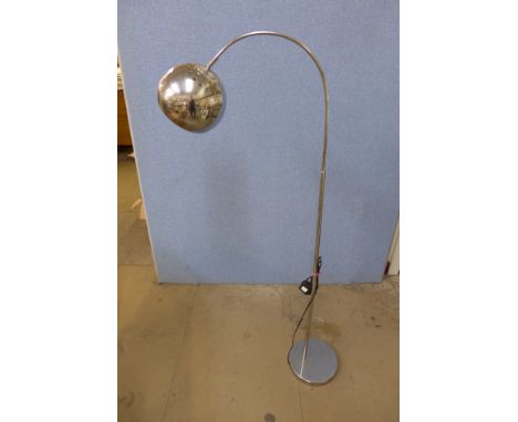 A chrome anglepoise lamp