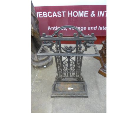 A Victorian cast iron stick stand