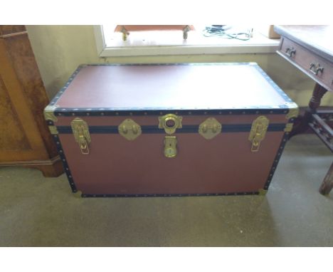A steamer trunk