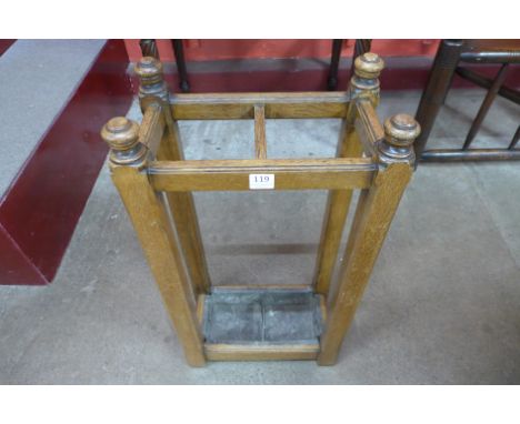 A Victorian oak stick stand