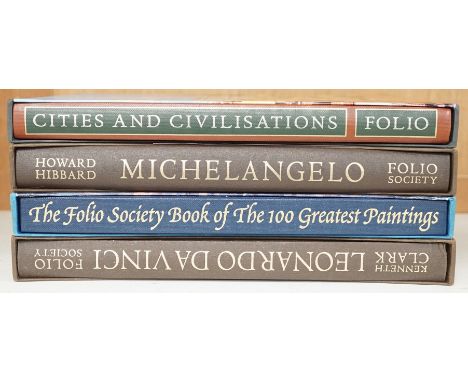 ° ° Four Folio Society Art Reference books - Cities And Civilisations, Michelangelo, The Folio Society Book of The 100 Greate