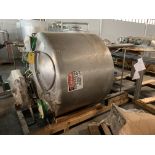 500 Gallon Stainless Single wall Tank with High Shear Mixer and Spray Ball. Rigging Fee: $300