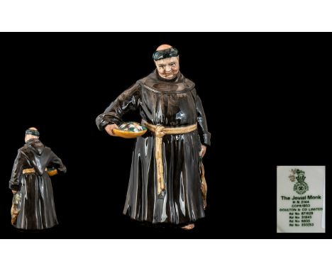 Royal Doulton - Hand Painted Ceramic Figure ' The Jovial Monk ' HN2144. Designer M. Davies. Issued 1954 - 1976. Height 7.75 I