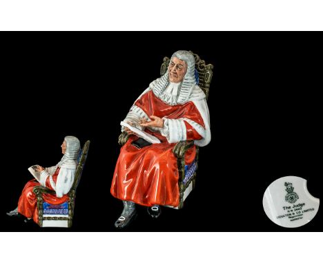 Royal Doulton Hand Painted Ceramic Figure ' The Judge ' HN2443. Designer M. Nicol. Issued 1972 - 1976. Height 6.5 Inches - 16