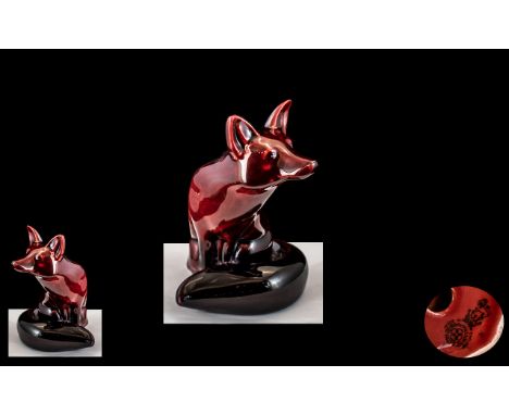 Royal Doulton Red Flambe Fox, rare item, measures 4" tall.  Marked to base.