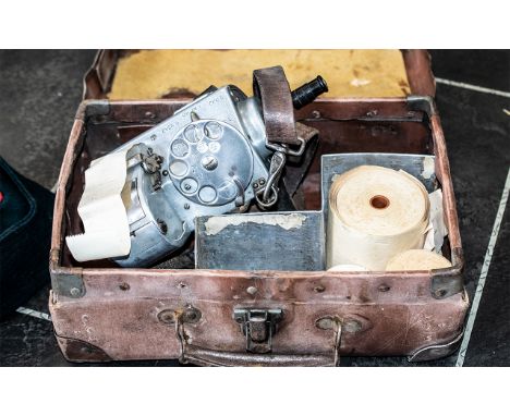 Transport Interest - Vintage Glasgow Tram Ticket Collector's Machine, in original case with spare ticket rolls, made in Londo
