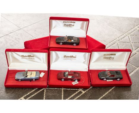 Corgi Diecast Limited Edition Detail Cars, eight in total, in original red velvet boxes, complete with certificates. Comprisi