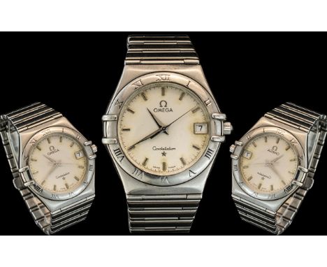 Omega - Constellation Stainless Steel Automatic Gents Wrist Watch. Ref No 5709 1807 - Marked to Back Cover. Features Just / D