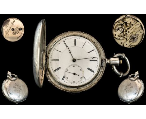 Alphonse Matile - Locle Early and Signed High Quality Swiss Coin Silver Full Pocket Hunter Pocket Watch. c.1860's. Movement S