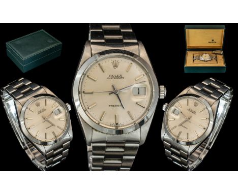 Rolex - Oyster Date Precision Date-Just Gents Steel Wrist Watch. c.1960's. Ref 6694. No to Lugs 557. Watch Strap No 78350, Wi