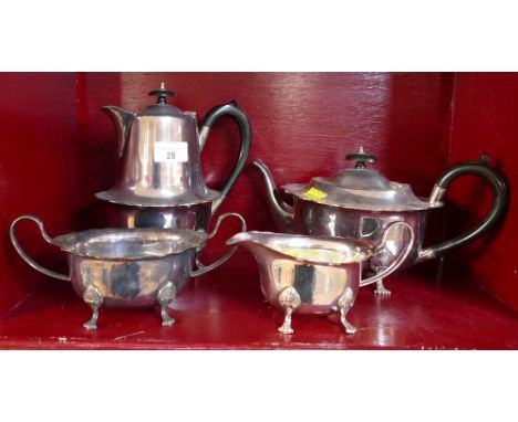 Silver plate four piece tea and coffee service