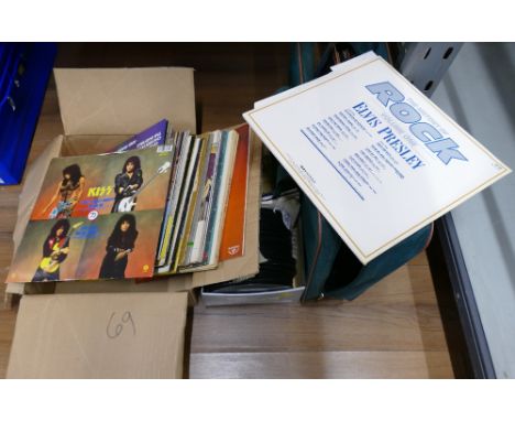 Collection of vinyl LP's and singles including Elvis, Queen, Kiss