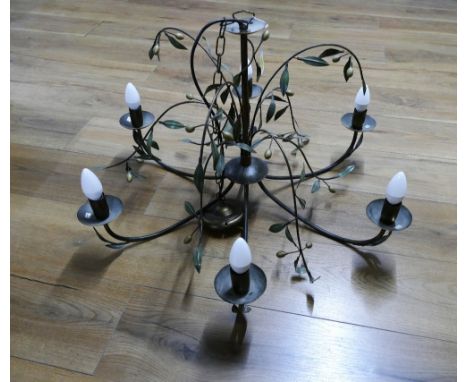 Brushed brass trailing vine effect ceiling hung chandelier